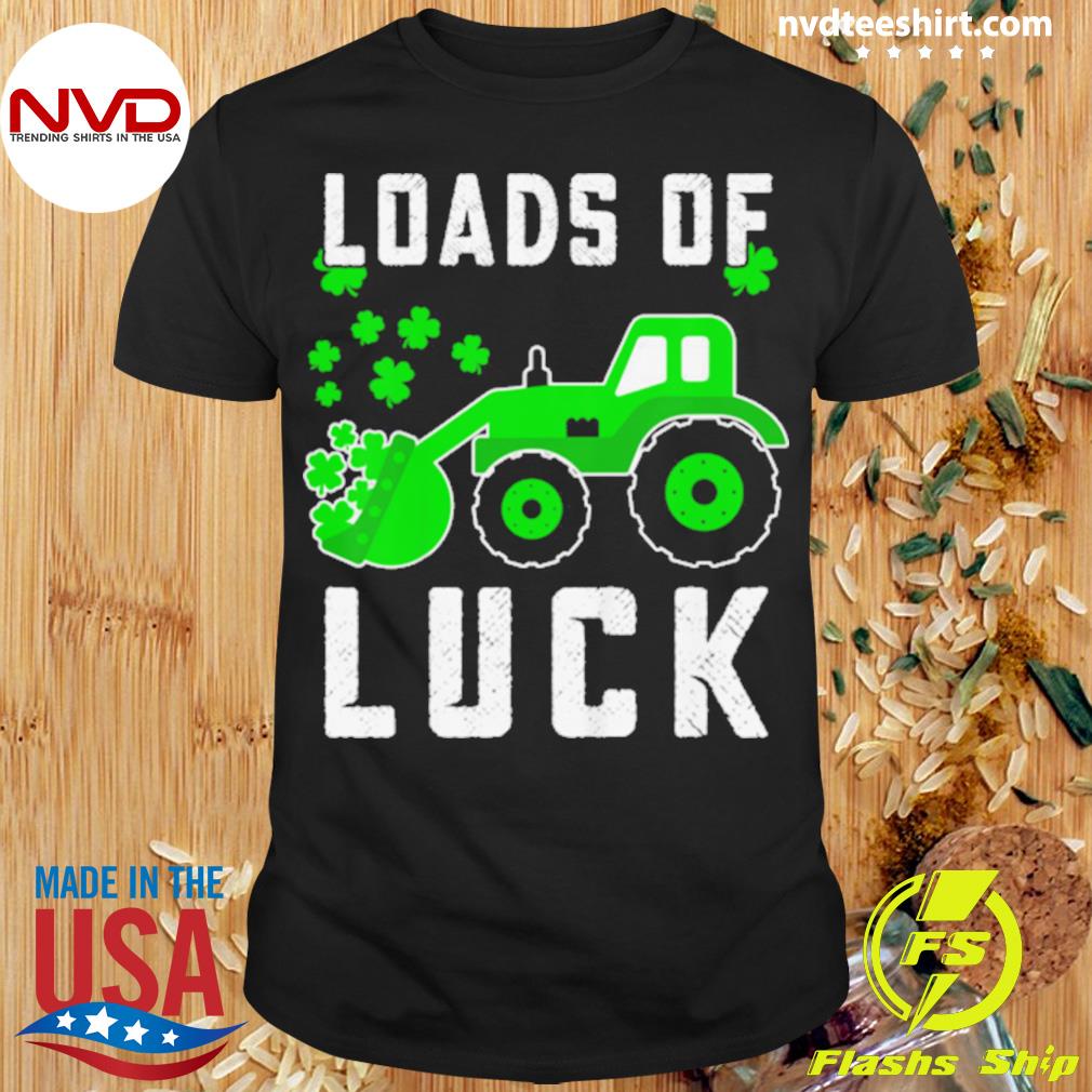 St Patrick's Day Loads of Luck Tractor Irish Gift Toddler Boy Shirt