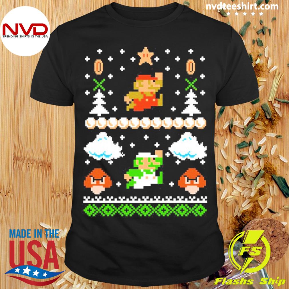 Super Mario Luigi Goomba Ugly Christmas Shirt