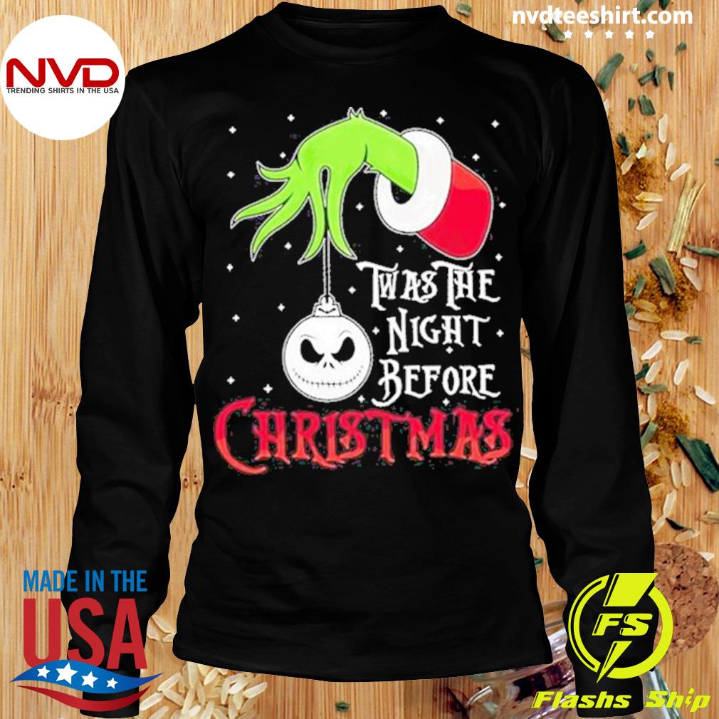 Official Santa Grinch and Jack Skellington Subway hallothanksmas shirt,  hoodie, sweater, long sleeve and tank top