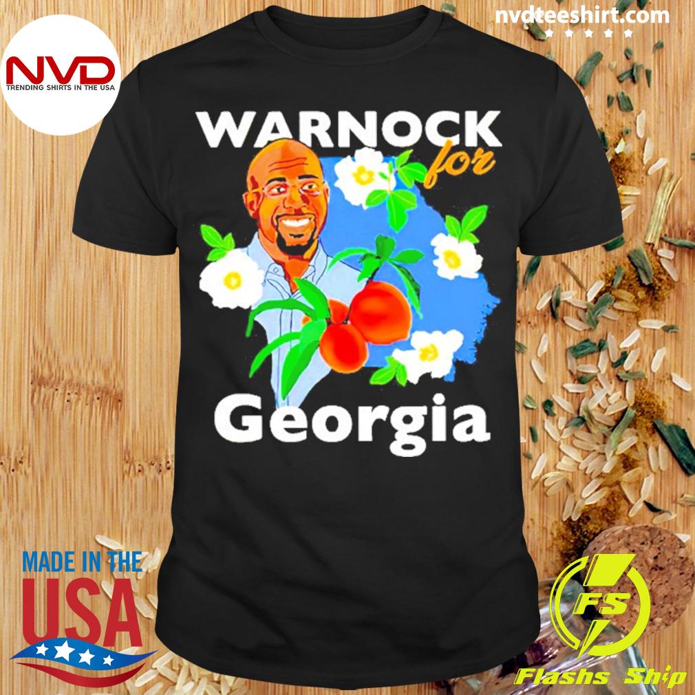 Warnock For Georgia Peach Flowers Shirt