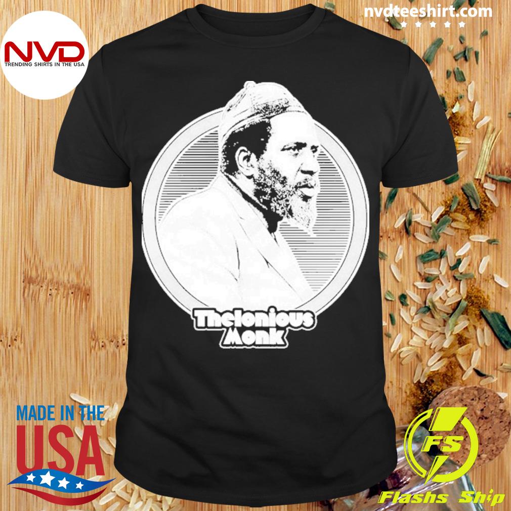White Portrait Thelonious Monk Jazz Music Shirt