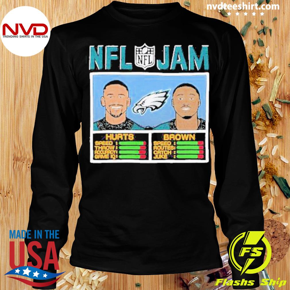 NFL Jam Eagles Hurts and Brown shirt