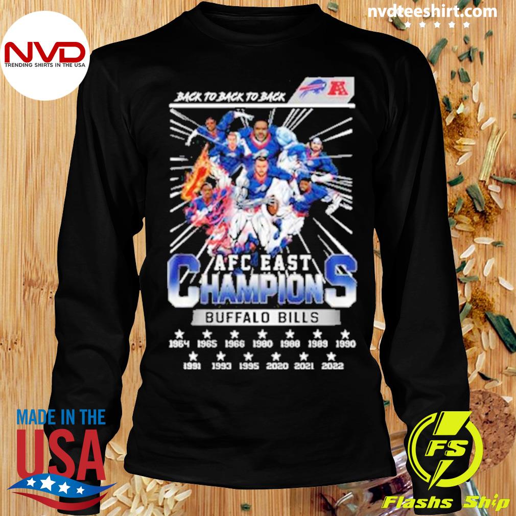 Original Buffalo bills back to back to back afc east division champions  shirt, hoodie, sweater, long sleeve and tank top