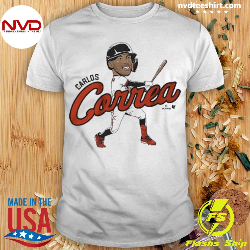 Official Carlos correa caricature T-shirt, hoodie, sweater, long