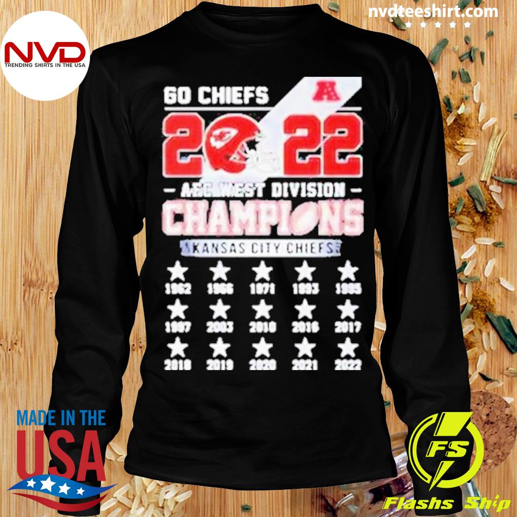 Kansas City Chiefs Go Chiefs 2022 AFC West Division Champions 1962-2022  shirt, hoodie, sweater, long sleeve and tank top