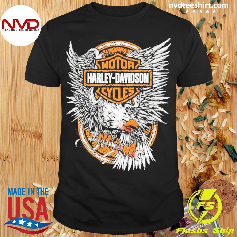 Retro Motorcycle Branch Harley-Davidson Eagle Art Shirt