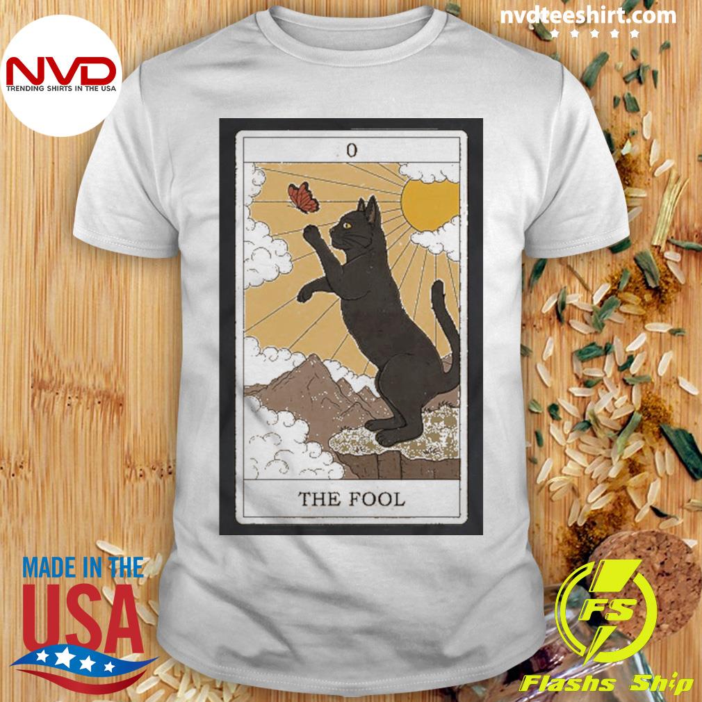 Tarot Card The Fool And Cat Cosmic Graphic Cats Lover Shirt