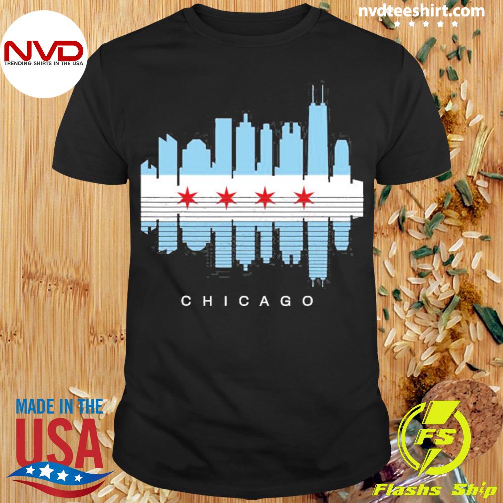 Vintage Chicago Illinois Flag Skyline Shirt