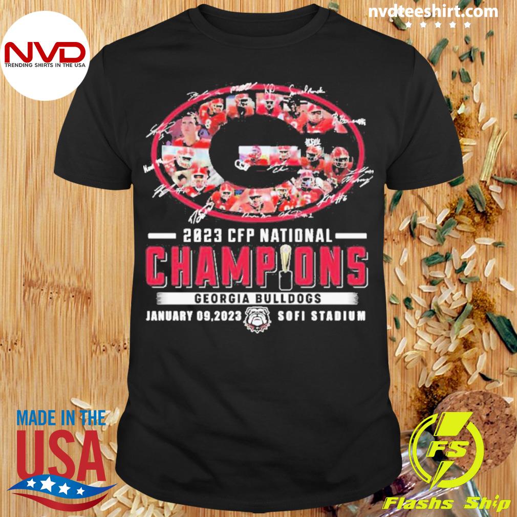 2023 CFP National Champions Georgia Bulldogs Signatures Shirt