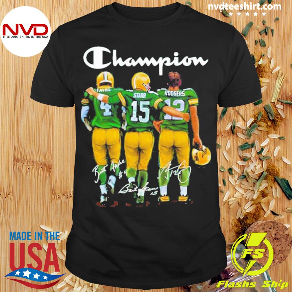 Champion Green Bay Packers Favre Starr Rodgers Signatures Sweatshirt -  Trends Bedding