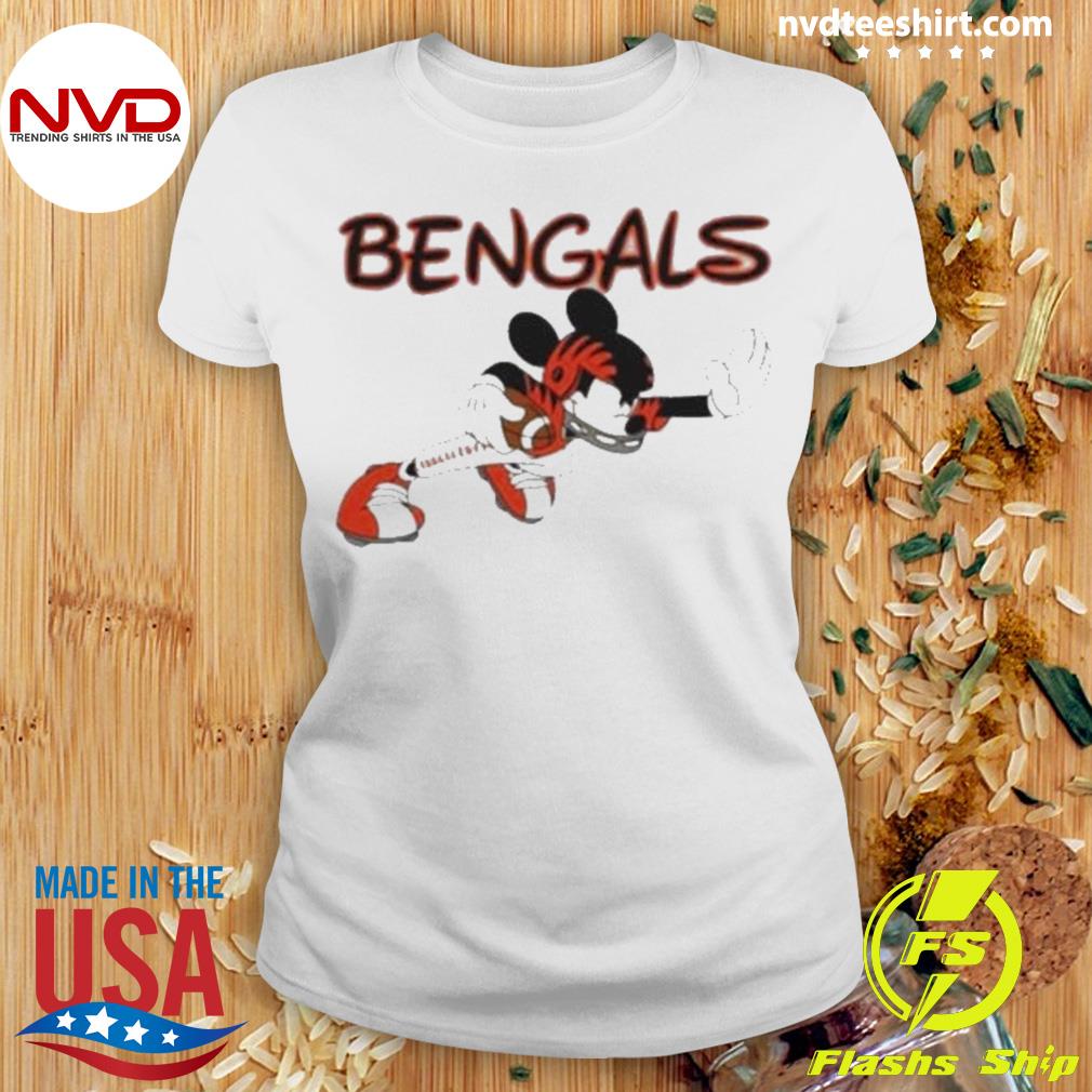 NFL Cincinnati Bengals Mickey Mouse And Minnie Mouse T-Shirt - Kaiteez