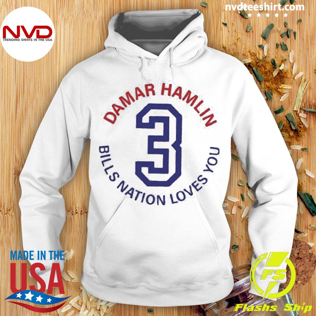 Damar Hamlin #3 Bill Nation Loves You shirt, hoodie, sweater and