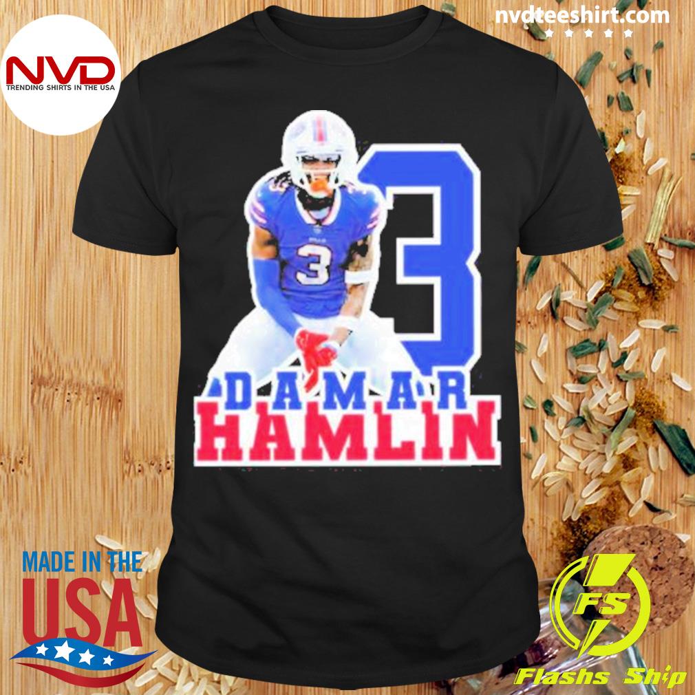 Damar Hamlin Love For Number Three NFL Buffalo Bills T Shirt - Wiseabe  Apparels