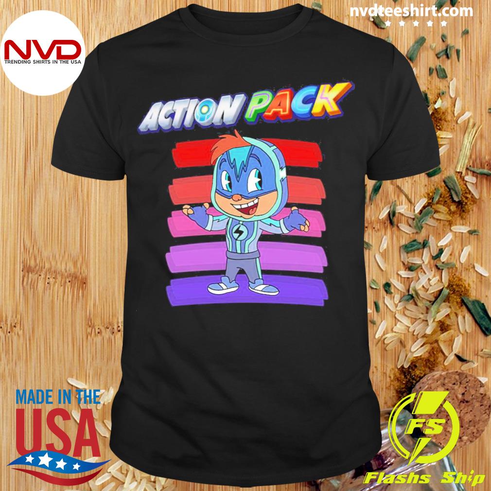 Characters Funny Cartoon For Kids Action Pack Shirt