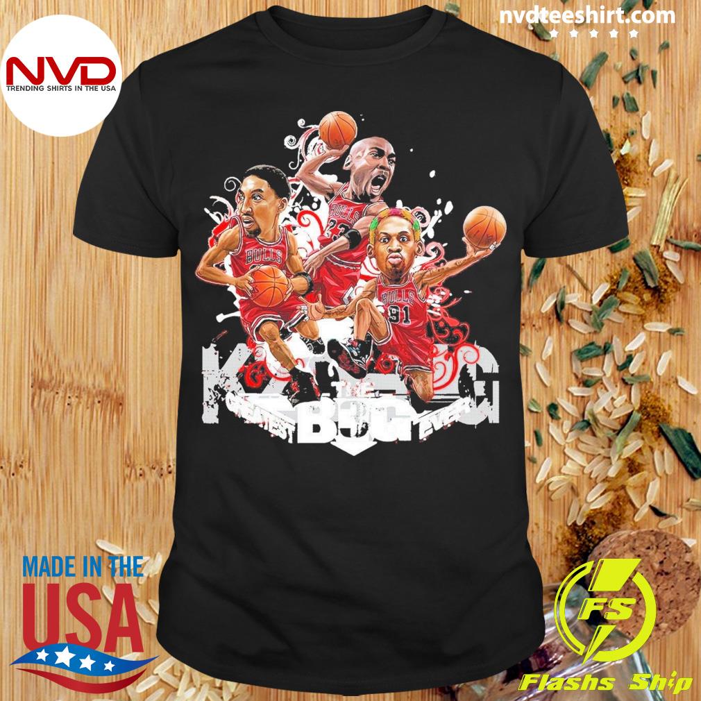 Chicago Bulls 90s Jordan Pippen And Rodman Cartoon Shirt
