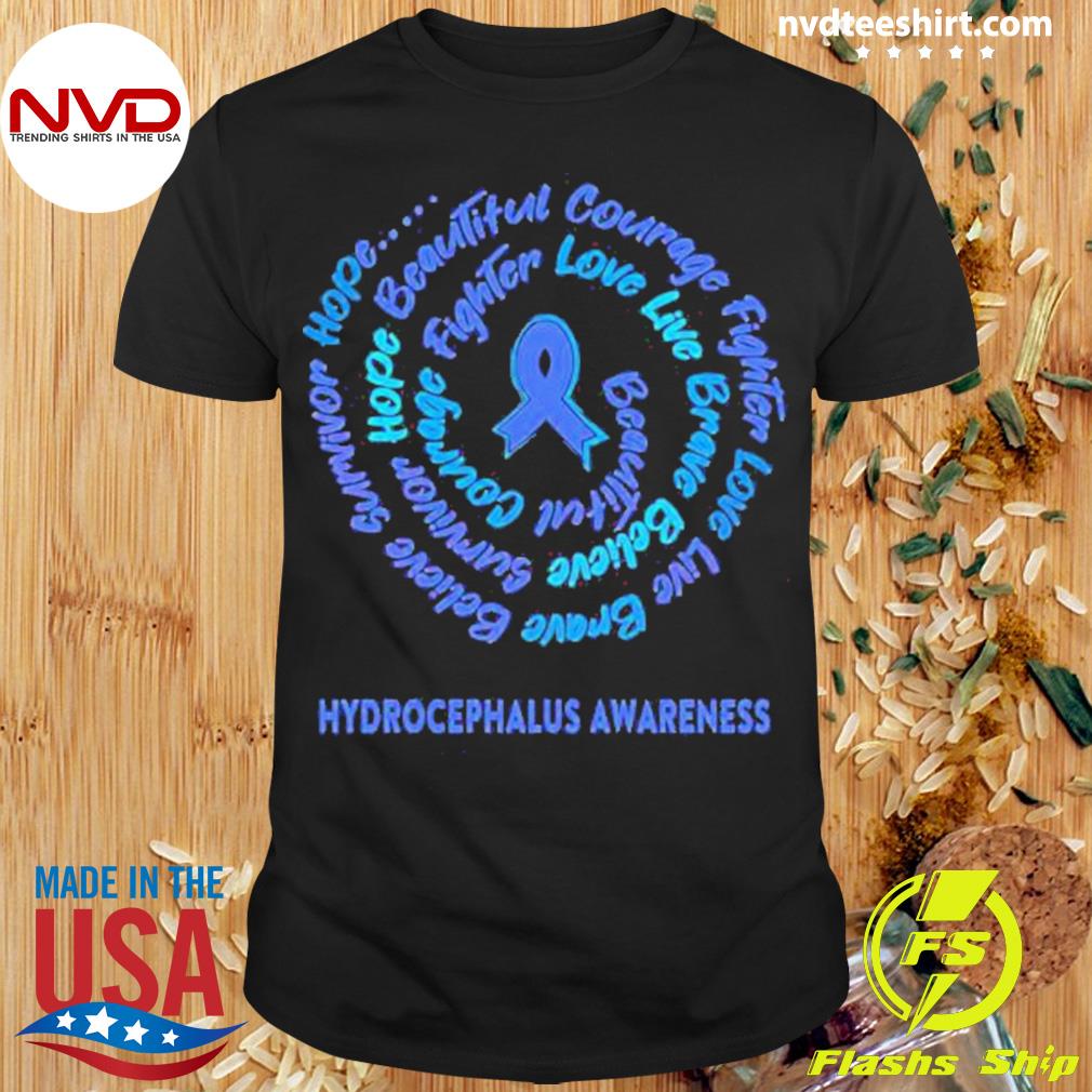 Hydrocephalus Awareness Support Hydrocephalus Warrior Ribbon Shirt