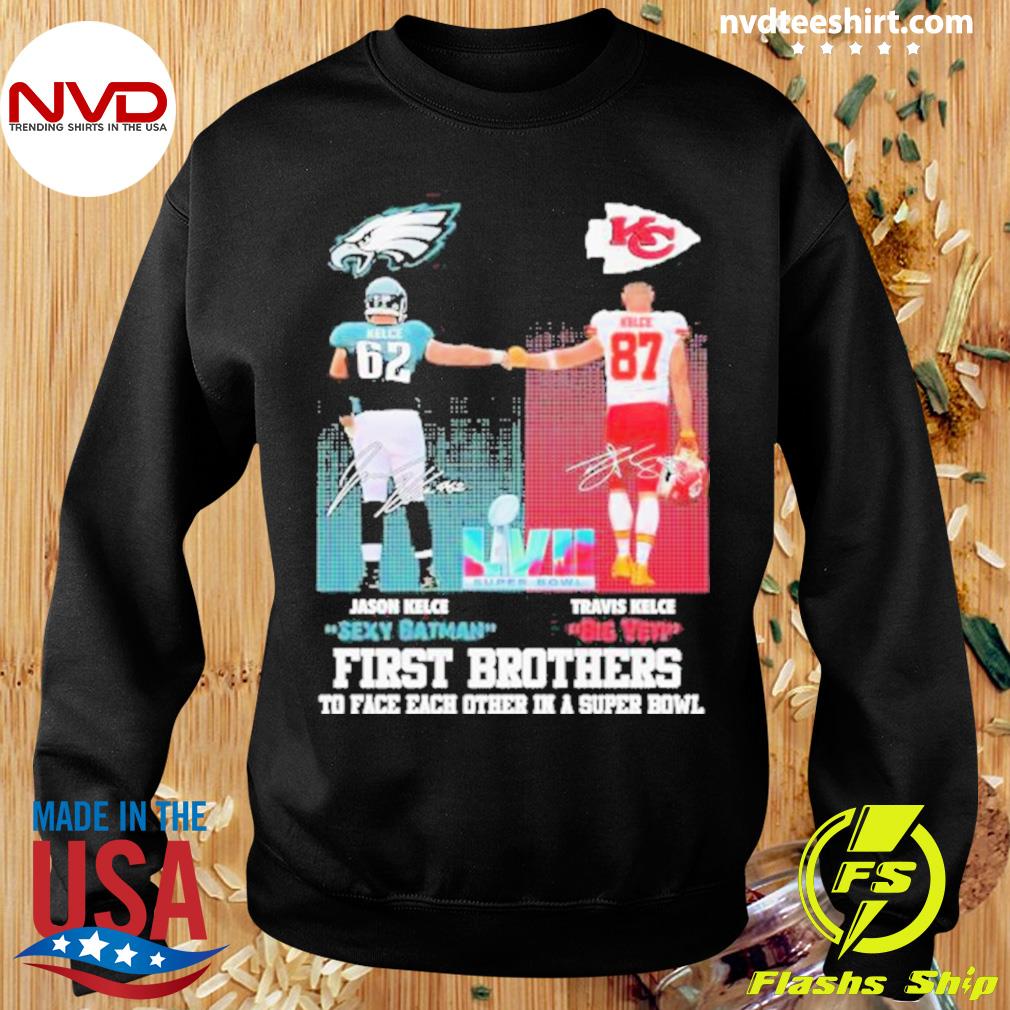 Sexy Batman vs Big Yeti first brothers to face each other in a super bowl  signatures shirt, hoodie, sweater, long sleeve and tank top