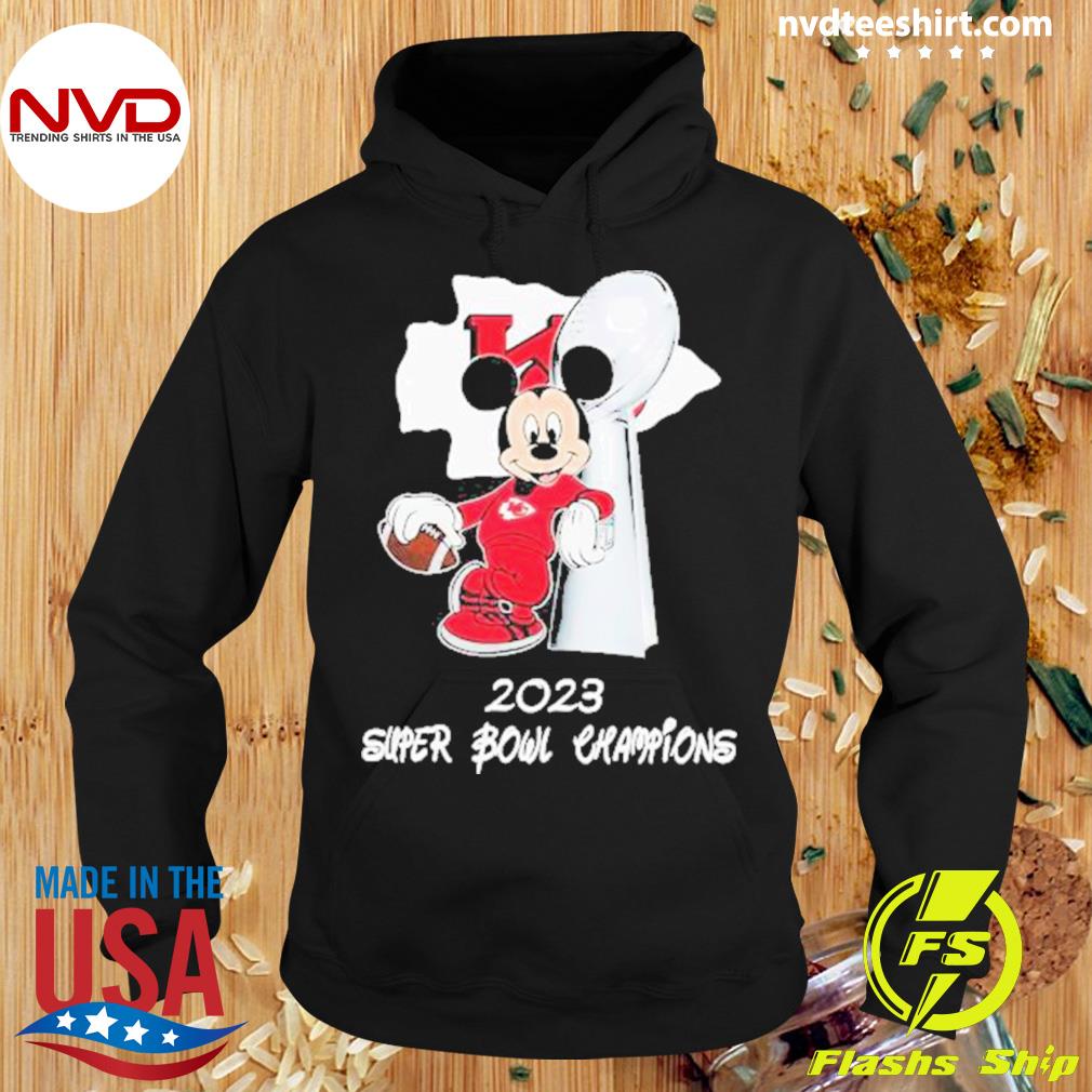 Mickey Mouse x Kansas City Chiefs Champions Super Bowl LVII 2023 Vintage T- Shirt - REVER LAVIE