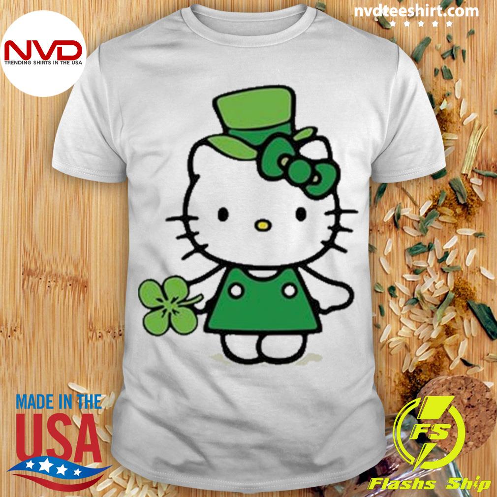 Lucky Hello Cat Mens St Patricks Day Shirt