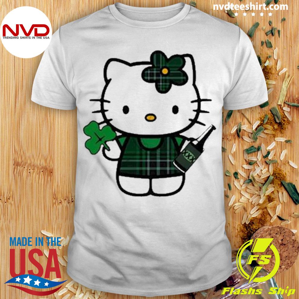 Lucky Hello Kitty Clover Mens St Patricks Day Shirt