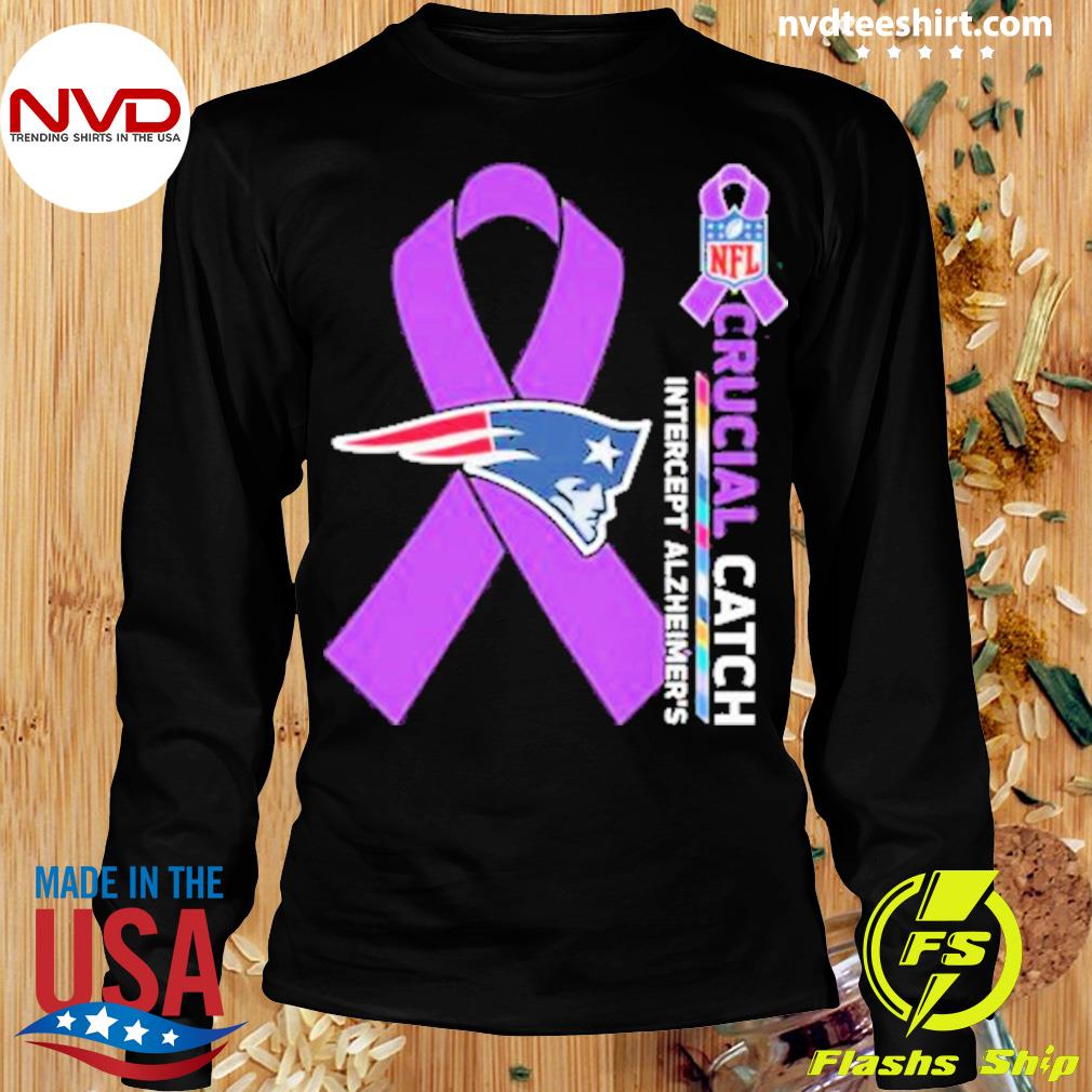 New England Patriots NFL Crucial Catch Intercept Alzheimer's shirt, hoodie,  sweater, long sleeve and tank top