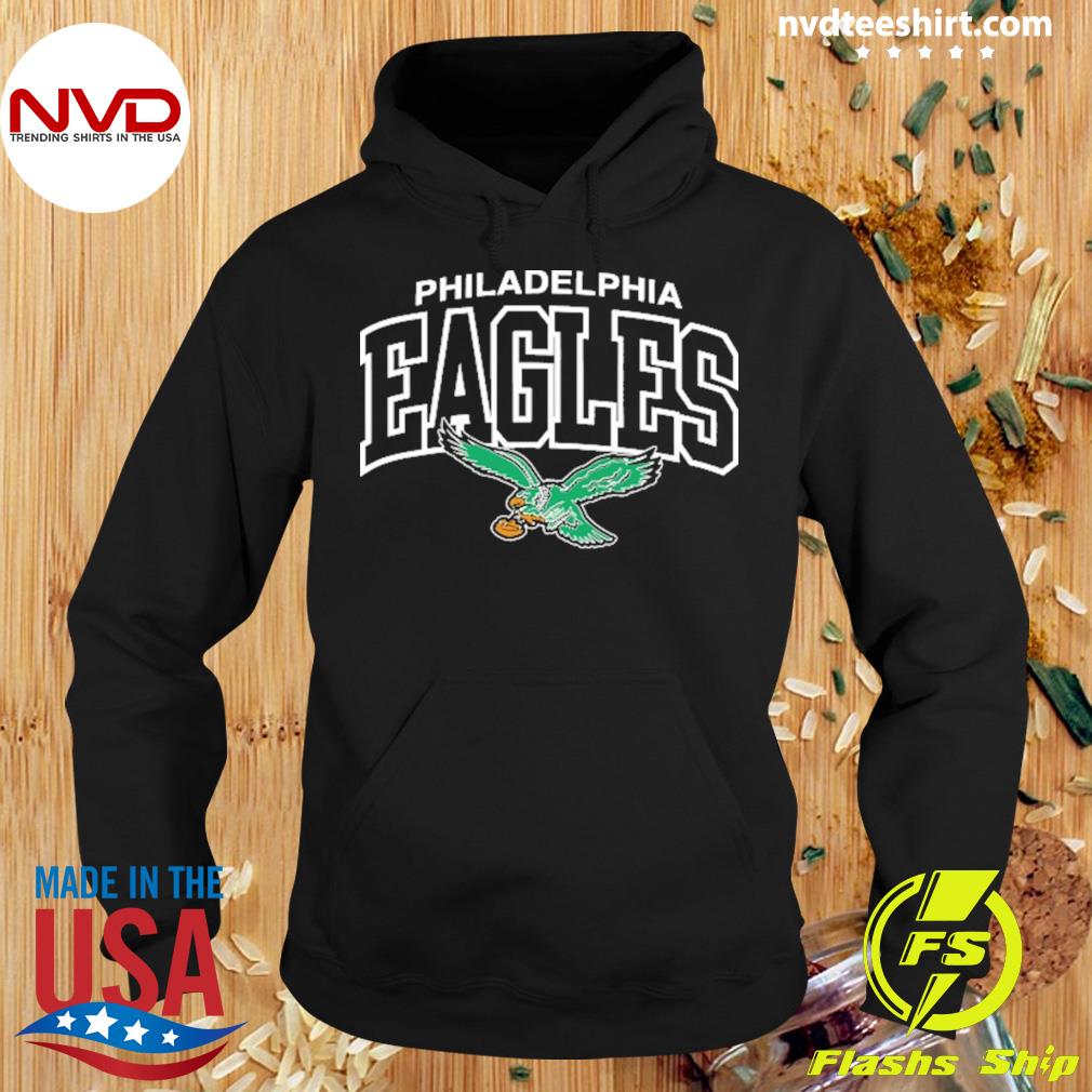 Philadelphia Eagles Mitchell & Ness White Logo Arch Hoodie