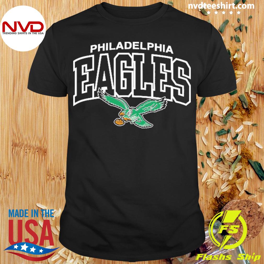 Philadelphia Eagles Mitchell & Ness White Logo Arch Hoodie