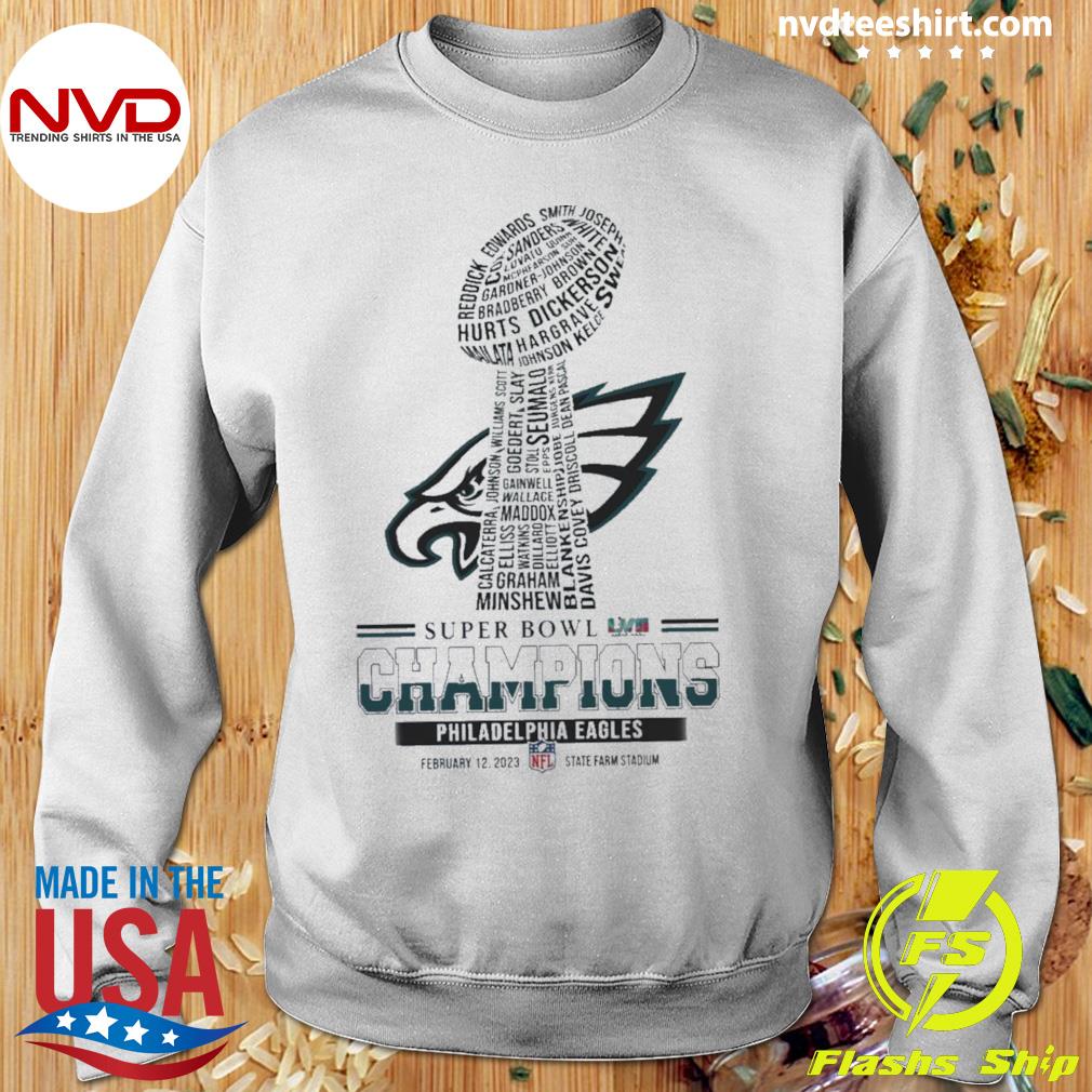 Philadelphia Eagles Players Names, Super Bowl Lvi Champions Shirt