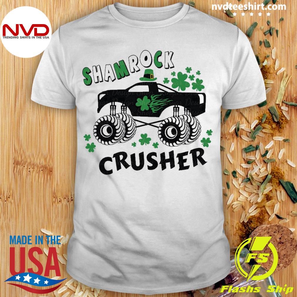 Shamrock Crusher Truck Womens St Patricks Day Shirt