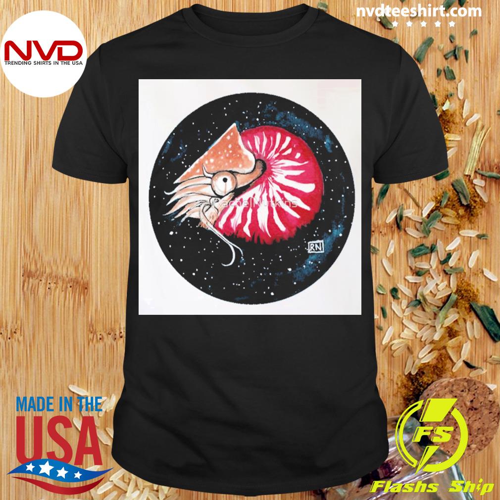 Space Nautilus Watercolour Painting Shirt