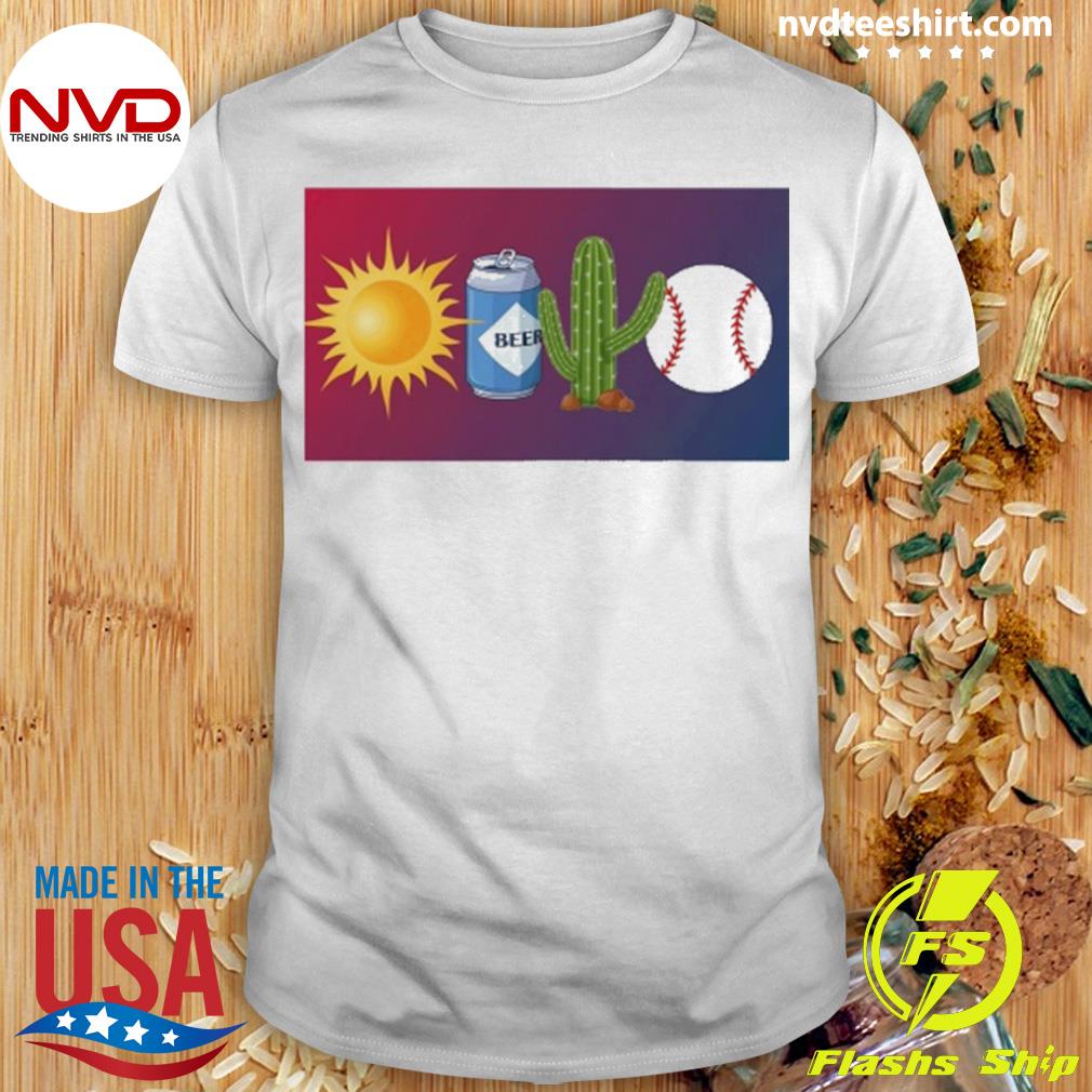 Sun Beer Cactus Baseball Shirt