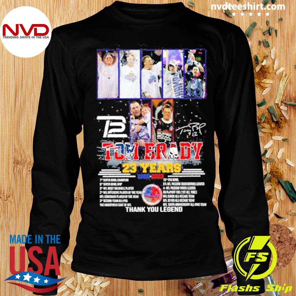 23 Years 2000 2023 Tom Brady Thank You For The Memories Shirt