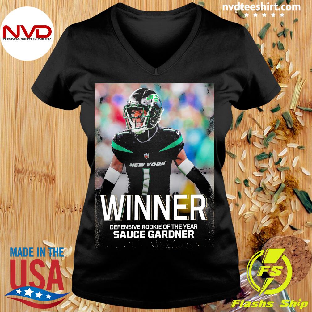 Defensive rookie of the year is sauce gardner shirt, hoodie, sweater, long  sleeve and tank top