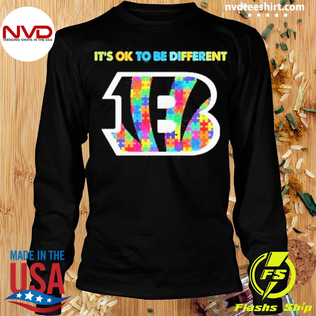 2023 Cincinnati Bengals NFL Autism It's Ok To Be Different Shirt