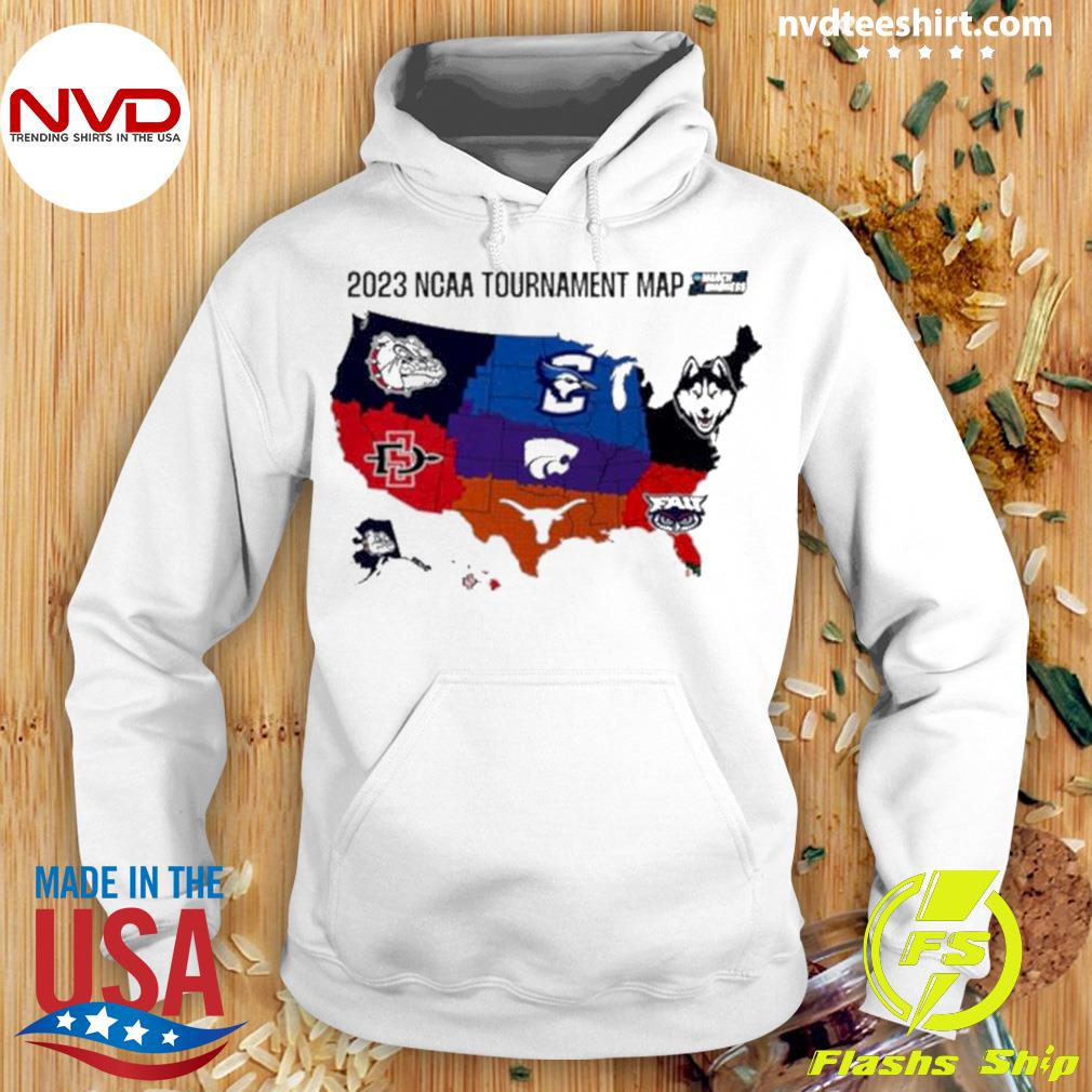 Elite 8 March Madness 2023 Ncaa Tournament Map Shirt Hoodie