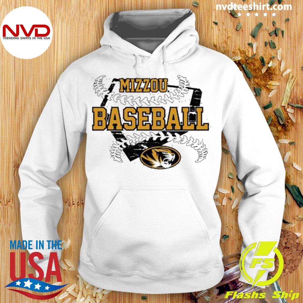 Mizzou Tigers Baseball Home Plate Oval Tiger Head Grey T-Shirt 