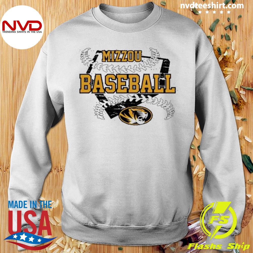 Mizzou Tigers Baseball Home Plate Oval Tiger Head Grey T-Shirt 