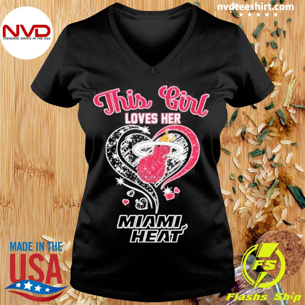 This girl loves her Miami Heat baseball shirt - Dalatshirt