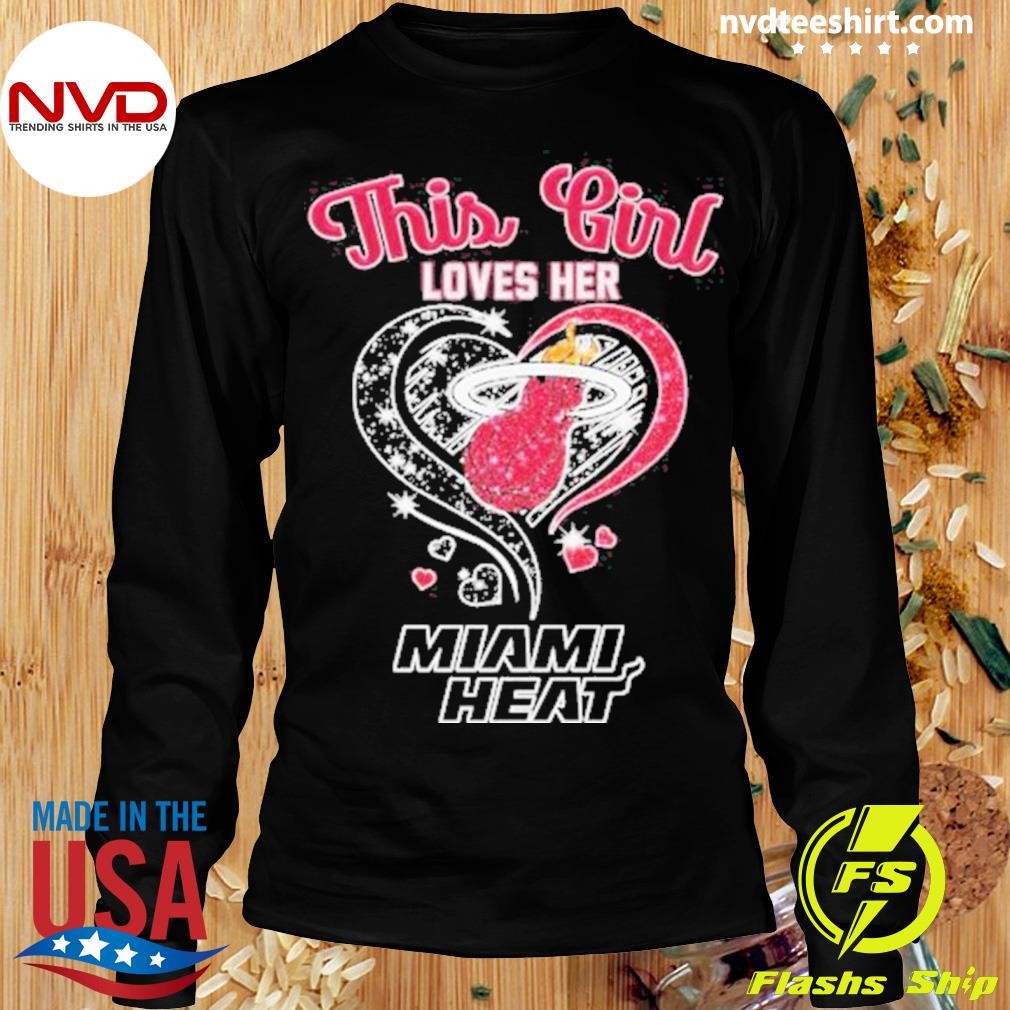 This girl loves her Miami Heat baseball shirt - Dalatshirt