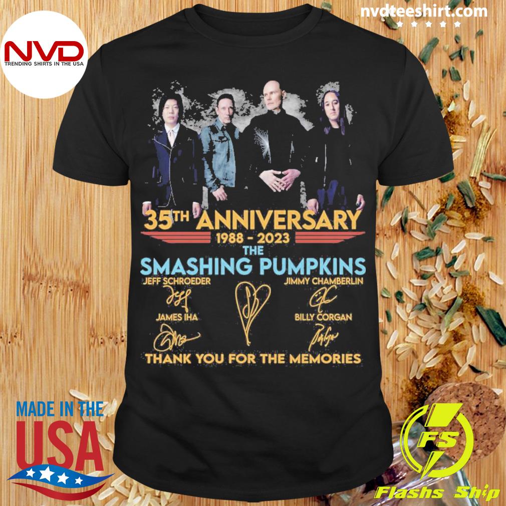 35th Anniversary 1988-2023 The Smashing Pumpkins Signature Thank You For The Memories Shirt