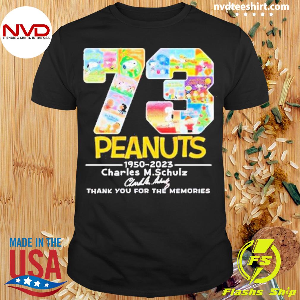 73 Peanuts 1950 – 2023 Charles M.schulz Thank You For The Memories Shirt