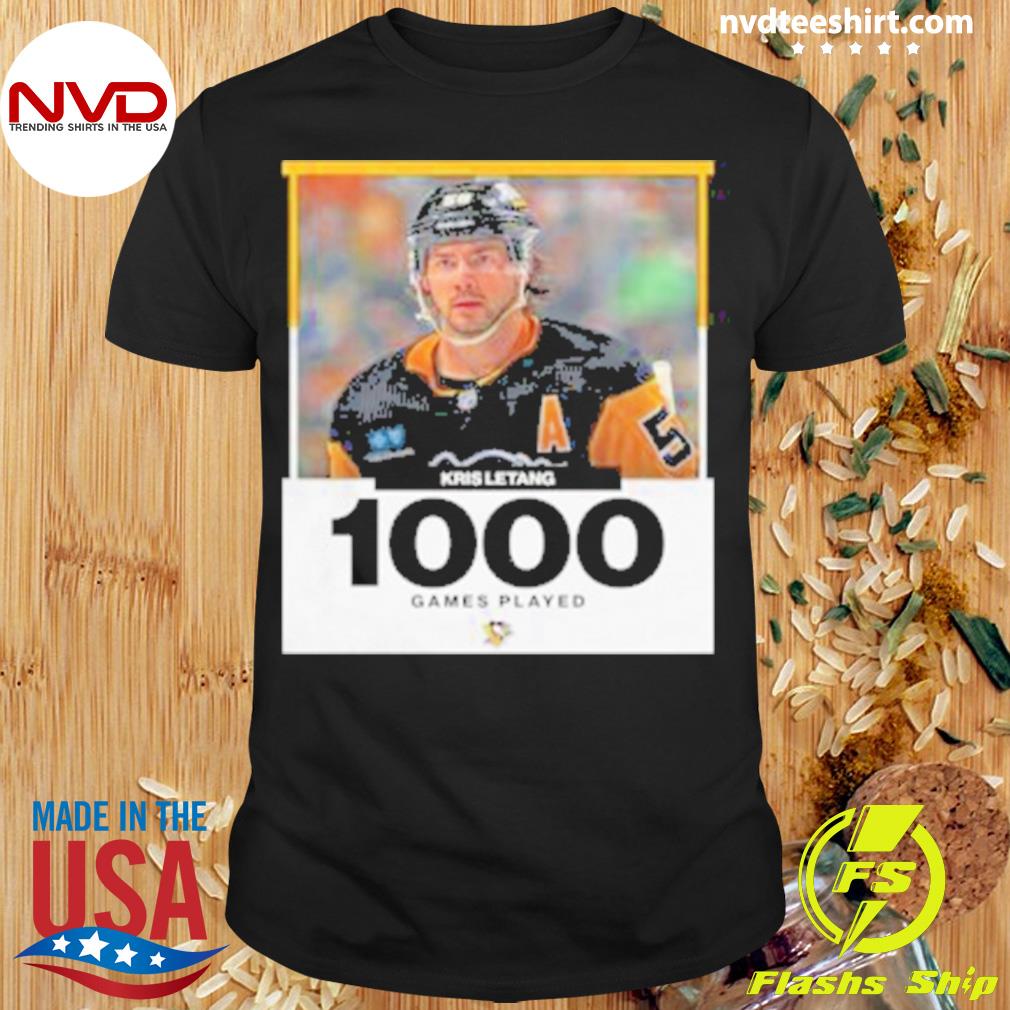 Kris Letang 1000 Games NHL Played With Pittsburgh Penguins Shirt