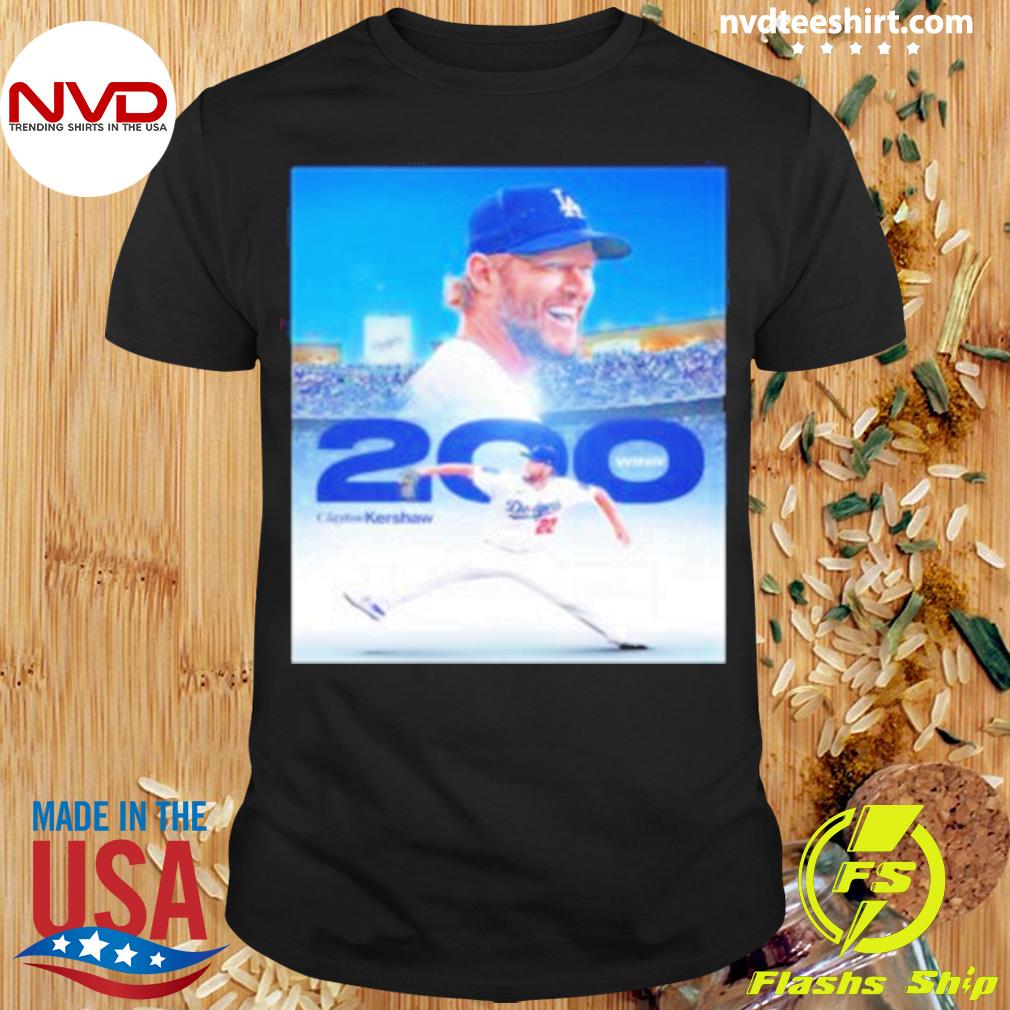 Clayton Kershaw 200 Career Wins Shirt, hoodie, sweater, long