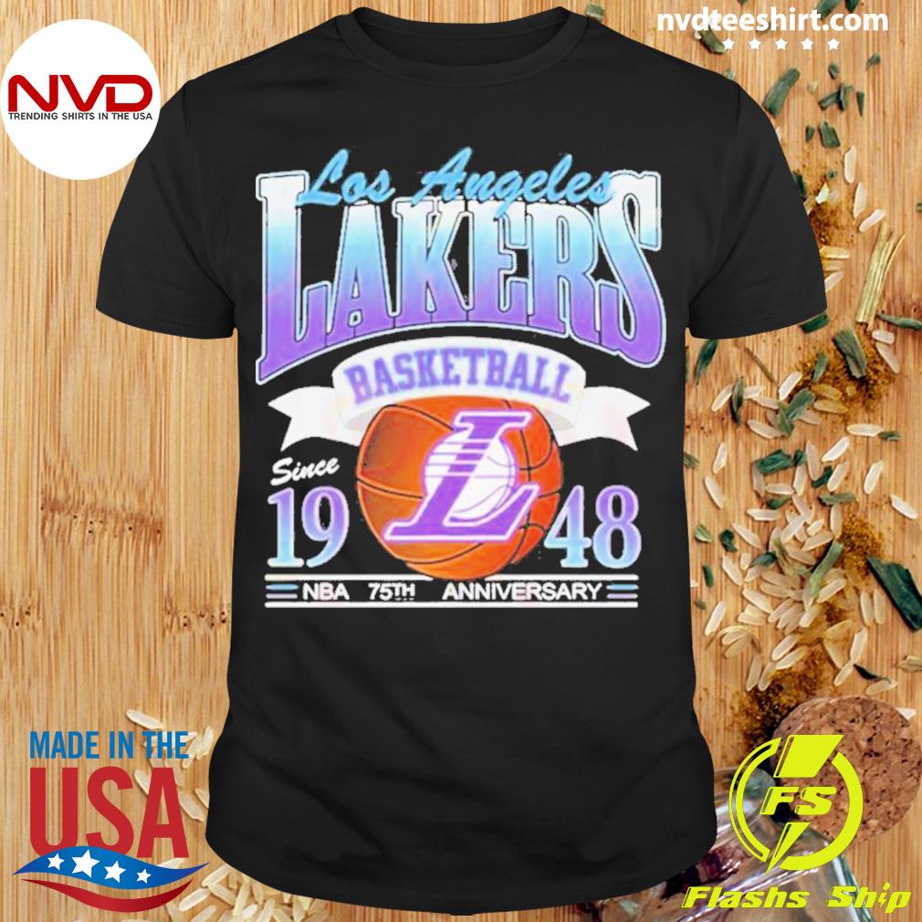 Official Los angeles Lakers basketball since 1948 NBA 75th anniversary T- shirt, hoodie, tank top, sweater and long sleeve t-shirt