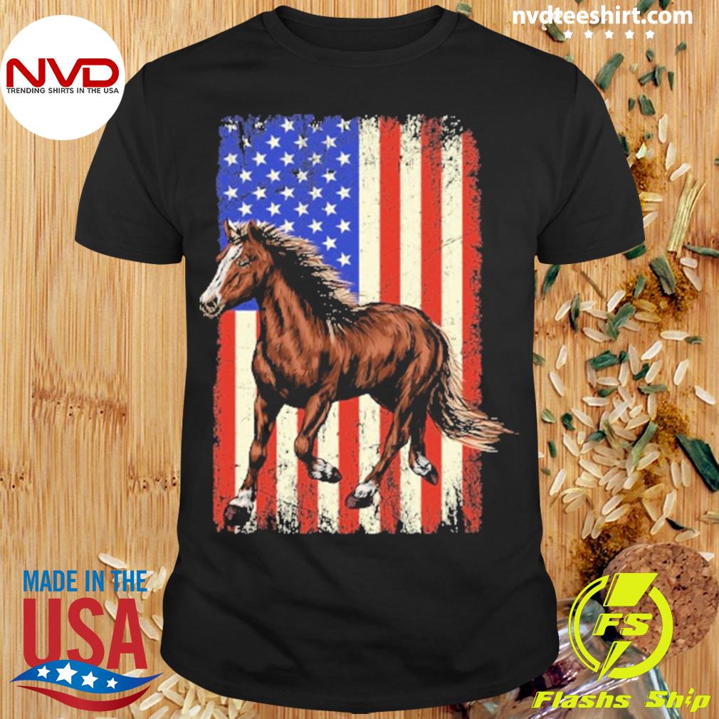 Horse American Flag 4th of July Shirt
