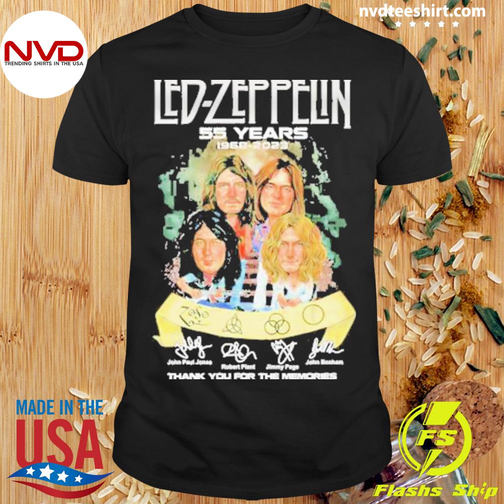 Led Zeppelin 55 Years 1968-2023 Caricature Signatures Shirt