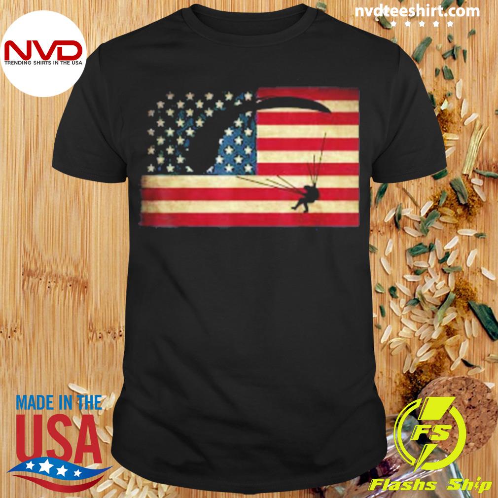 Paragliding Usa Flag Shirt
