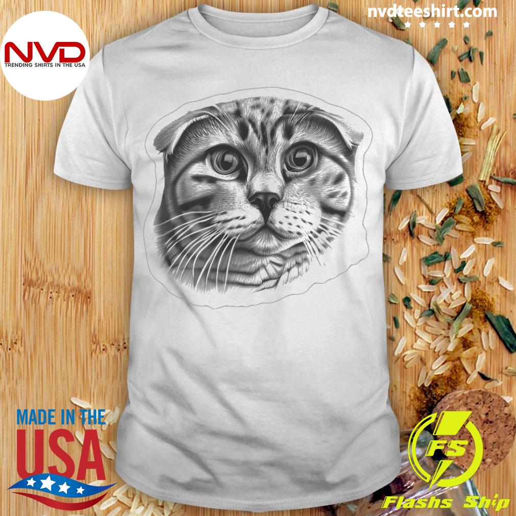 Scottish Fold Cat Sketch Shirt