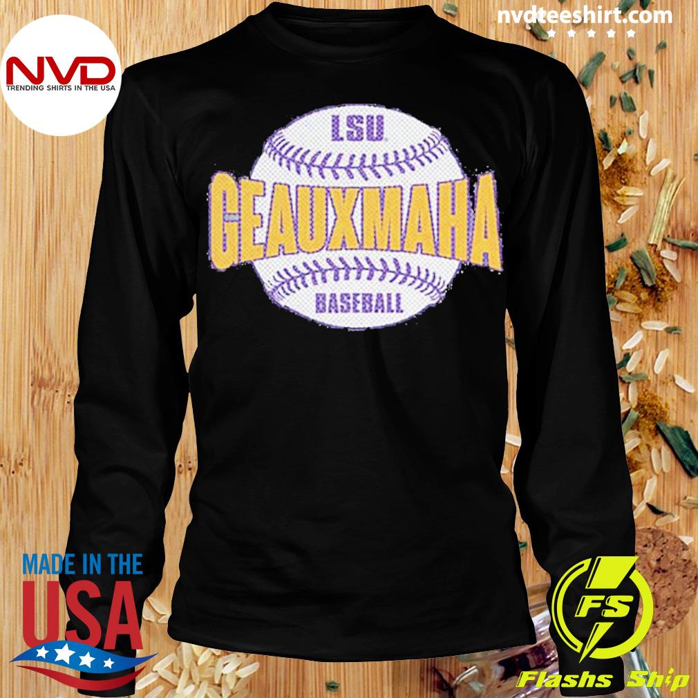 B&B Dry Goods LSU Tigers Baseball GEAUXMAHA T-Shirt - Grey