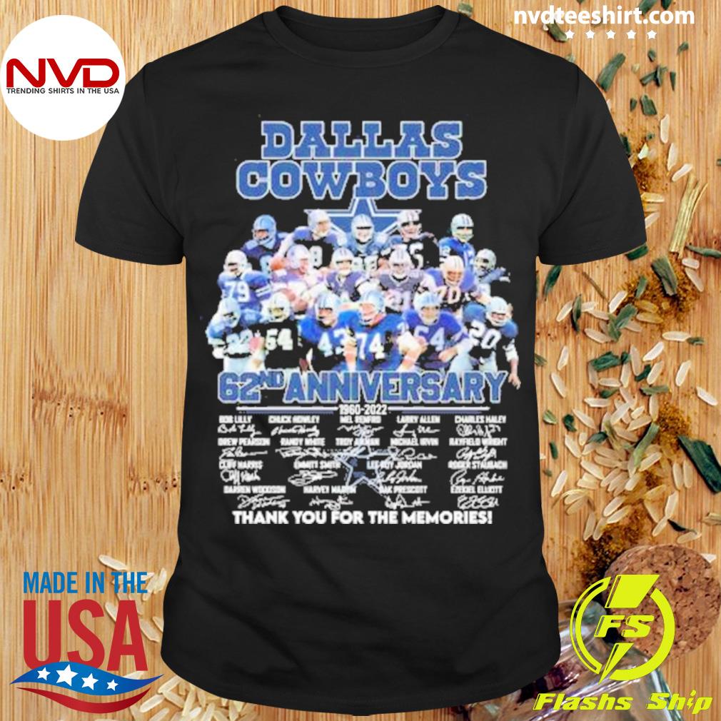 Dallas Cowboys 62 anniversary 1960-2022 Black t-shirt |